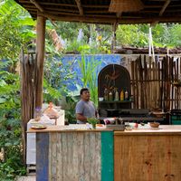 Amazing authentic kitchen outside at the back of the restaurant. at Vegetariano Mar y Tierra in Tulum