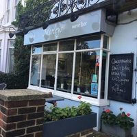 Padron peppers, potato fritters, mushroom bourguignon, apple cake, chocolate ganache  at Morleys Bistro in Hassocks