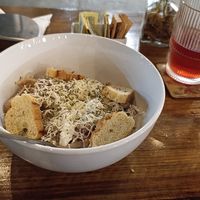 Pasta alfredo at Arles in Campeche