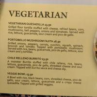 Special vegetarian menu. at Tequila Cantina's in The Villages