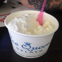 coconut and pineapple ice cream  at Ice Queen Gelato in Athens