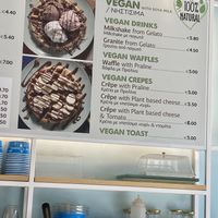 Full vegan menu  at Ice Queen Gelato in Athens