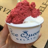 Lemon &strawberry sorbet  at Ice Queen Gelato in Athens