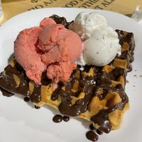 Strawberry and limoncello ice cream  at Ice Queen Gelato in Athens