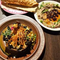 Mushroom pie and smoked bean dip at ÖUR in Stockholm