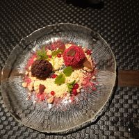 Two chocolate truffles (coffee and raspberry) at ÖUR in Stockholm