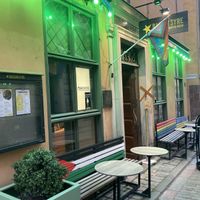 The entrance (the restaurant itself is in the very cosy basement!)  at ÖUR in Stockholm