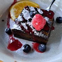 Vegan brownie at Boscafé de Zweef in Malden