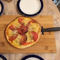 margherita pizza with soy cheese  at Paprika Shokudo Vegan in Osaka