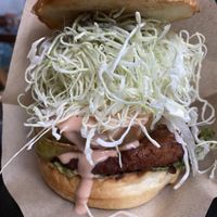 Omnipork burger  at Paprika Shokudo Vegan in Osaka