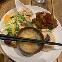 soy meat set at Paprika Shokudo Vegan in Osaka