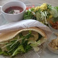 Salad at the back was delicious, the small to bowls on the right were also great! at Paprika Shokudo Vegan in Osaka
