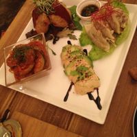 four appetizers omg amazing at Paprika Shokudo Vegan in Osaka