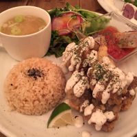 Fried ";oyster"; set dinner. Delicious! at Paprika Shokudo Vegan in Osaka