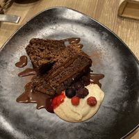 vegan chocolate brownie with fairtrade chocolate nn  at Paprika Shokudo Vegan in Osaka