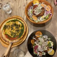 vegan pizza (a bit tiny but really yummy)   at Paprika Shokudo Vegan in Osaka