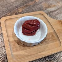 Salty dried plum at Paprika Shokudo Vegan in Osaka
