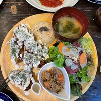 Fried Mushrooms and Rice   at Paprika Shokudo Vegan in Osaka