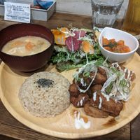 Karage set at Paprika Shokudo Vegan in Osaka