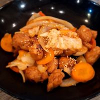 Sweet and sour "pork" at Paprika Shokudo Vegan in Osaka