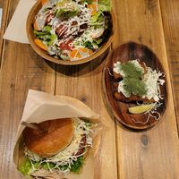 Moco Loco, oyster mushrooms, and teriyaki burger #Veganuary at Paprika Shokudo Vegan in Osaka