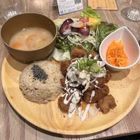 Karaage set meal  at Paprika Shokudo Vegan in Osaka