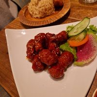 Fried chicken at Paprika Shokudo Vegan in Osaka