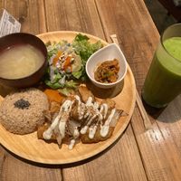Tempeh set meal at Paprika Shokudo Vegan in Osaka