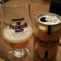 bio beer at the restaurant at Paprika Shokudo Vegan in Osaka