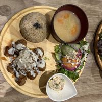 Karaage meal set  at Paprika Shokudo Vegan in Osaka