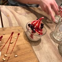 Berry soft serve at Paprika Shokudo Vegan in Osaka