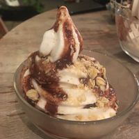 Vega ice cream with chocolate  at Paprika Shokudo Vegan in Osaka