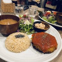 Amazing food, staff and vibes . Really cool quirky place with lots of variety to choose from . Highly recommend! Above is the cheese burger set . at Paprika Shokudo Vegan in Osaka