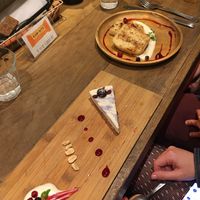 Blueberry raw cake and gluten free french toast  at Paprika Shokudo Vegan in Osaka