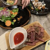 Fries, avocado and deep fried soy meat at Paprika Shokudo Vegan in Osaka