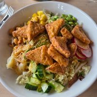 Poke bowl at Collision Bend Brewing Company Cleveland in Cleveland