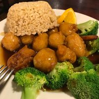 Orange chicken at One Veg World in West Covina