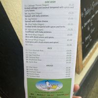 Clearly labelled vegan options and very accommodating staff   at Sunny Spice in Lostwithiel