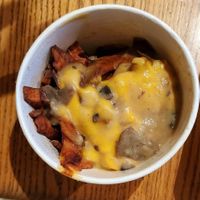 Sweet potato poutine fries at Fresh on Eglinton in Toronto