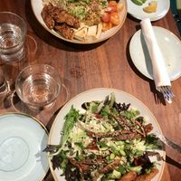 caesar salad with extra tempeh and protein bowl with added avo at Fresh on Eglinton in Toronto