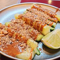 FRESH CONCOMBRE & HOISIN
Cucumber, hoisin sauce, peanut dukkah, lime · at Maslow - Temple in Paris