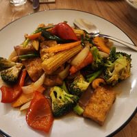 Cashew nut and chili jam stir fry at The Humble Thai Restaurant  in Newcastle