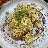 Chilli tofu scramble   at Brass Monkeys Cafe  in Blackwood