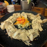 The large vegan dumplings at Three Sisters Kuta Lombok in 