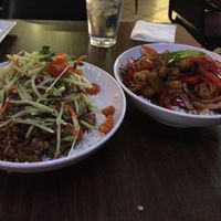 vegan Ep fu bowl and Lo fu bowl.  at Kunfusion in Pismo Beach