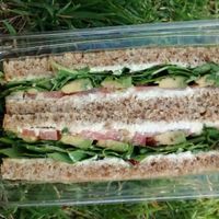 Avocado and vegan cheese sandwich at Cocobeet in Boston