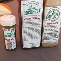 Two juices and one wellness shot. at Cocobeet in Boston