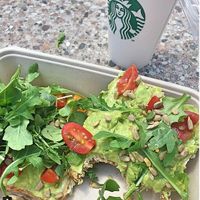 Avocado toast.  Has a yummy "cheese" spread under the avocado.  at Cocobeet in Boston