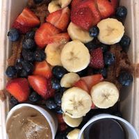 Waffles with sunflower seed butter at Cocobeet in Boston