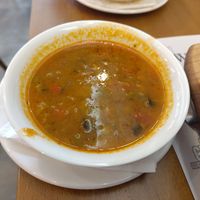 Vegetable soup (part of Genti Vegan Combo) at Genti Breakfast & Restaurant in Shkoder